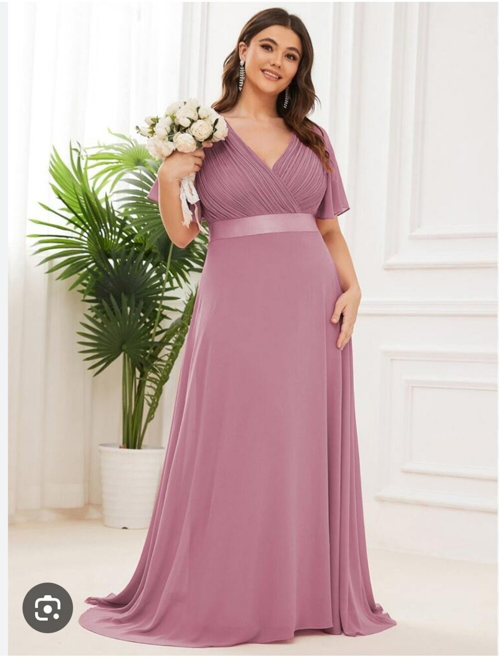 NWT, Flattering Rose Pink Maxi Dress.